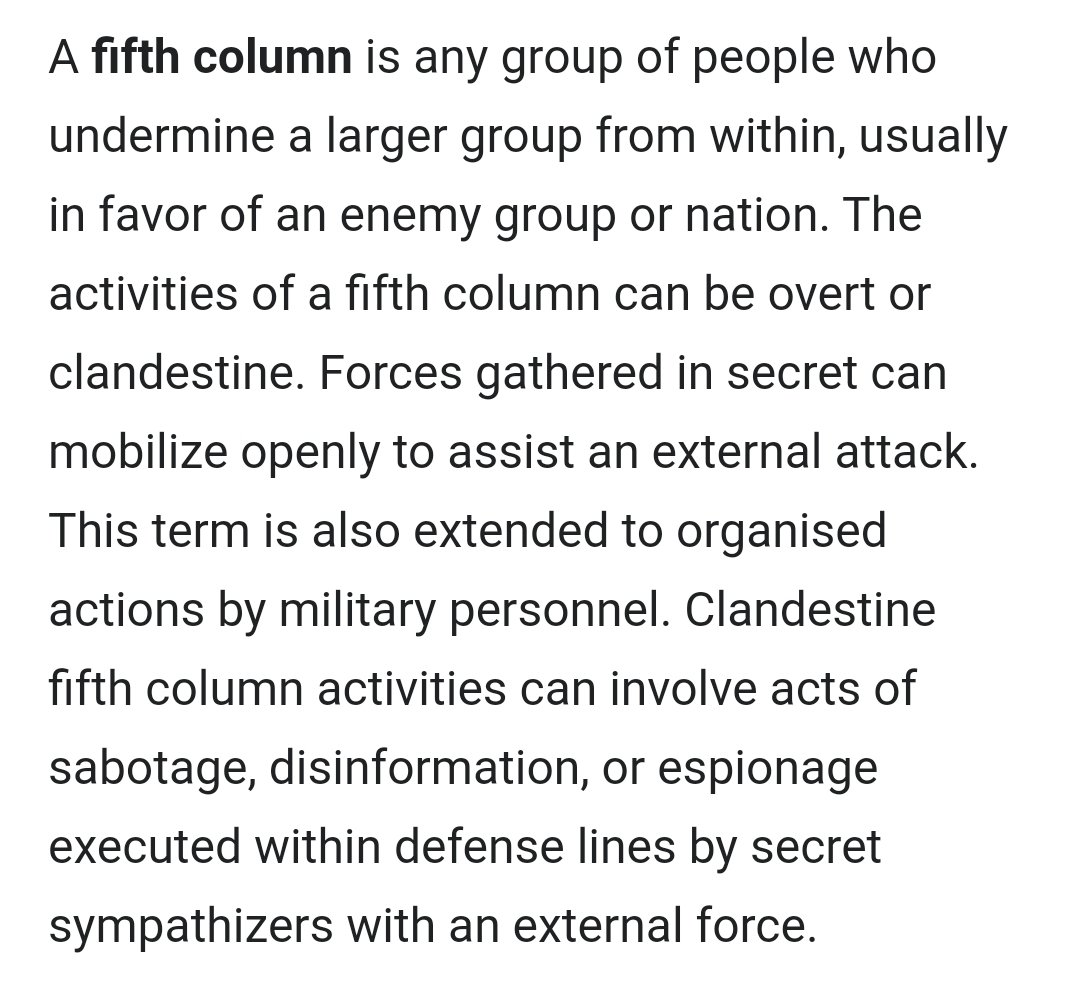 ...which "is being circulated" (apparently in the Republican zone or in the Republican-held Levantine zone). In the statement, Franco allegedly claimed that there were four Nationalist columns approaching Madrid and the fifth column waited to rise from the inside."