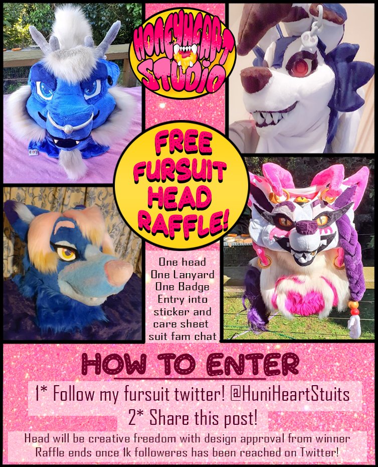 MINKY_MAYHEM's tweet image. FREE FURSUIT HEAD RAFFLE!

The goal is to reach 1K! Once we reach 1k a random winner from the followers will be picked! The winner will get a creative freedom fursuit head as well as the usual goodies I include in my packages! Please follow to enter and share!