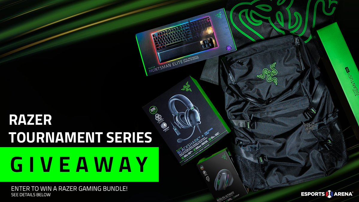 EsportsArena's tweet photo. ANOTHER RAZER GIVEAWAY! 🏆
Celebrating the #RazerTournamentSeries and we brought the BAG! Made possible by our Series E Sponsor @Razer 

How To Enter
✔️ Follow @razer &amp; @esportsarena
💞 RT this and tag 3 friends!
🔗 More ways to enter here: https://t.co/KyT6qM3KNN
-
Ends: 08/23 https://t.co/vLCdAfVe9l