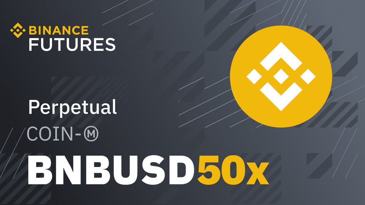 Binance Futures Will Launch BNB/USD Coin-Margined Perpetual Contract Trade # BNBUSD, using #BNB with up to 50x leverage. ➡️https://t.co/qHNc6XCcza