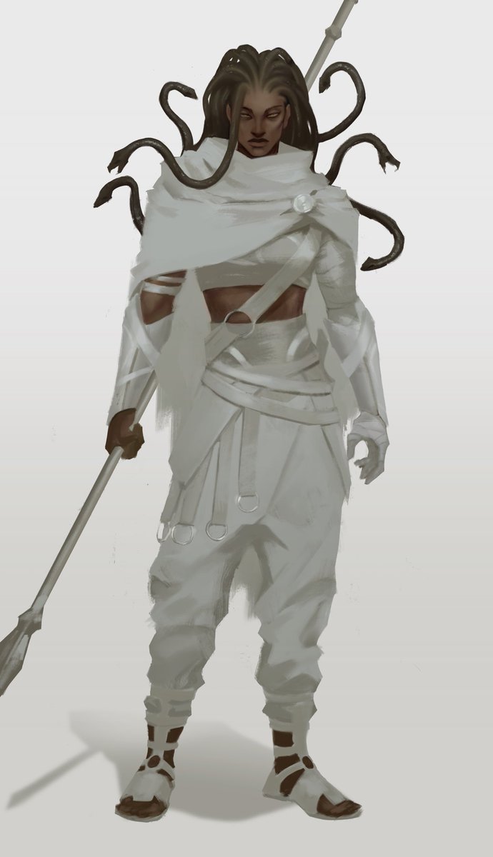 SUSPENDEDexplod's tweet image. what if Medusa but she’s a mercenary out for revenge 😏🐍