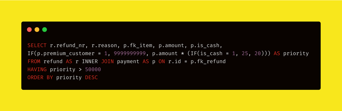 geshan's tweet image. Ever thought you could use #SQL to do sorting by custom formula? It is possible -
More thing you can do with SQL - buff.ly/328rmdz without extra application-level code.
#powerofSQL #doItInSQL #softwareEngineering #webdevelopment