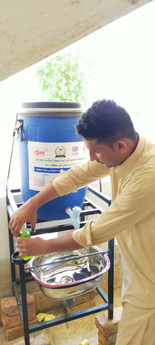 TrachomaHyd's tweet photo. SIOVS in partnership with CBM  has installed 10 Public Handing washing stations at the entry points of different key departments of District Kamber Shahdadkot. https://t.co/qDXxAcOJH6