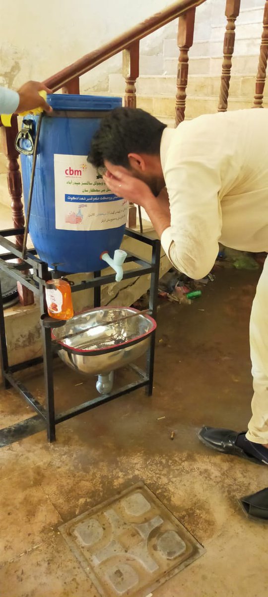 TrachomaHyd's tweet photo. SIOVS in partnership with CBM  has installed 10 Public Handing washing stations at the entry points of different key departments of District Kamber Shahdadkot. https://t.co/qDXxAcOJH6