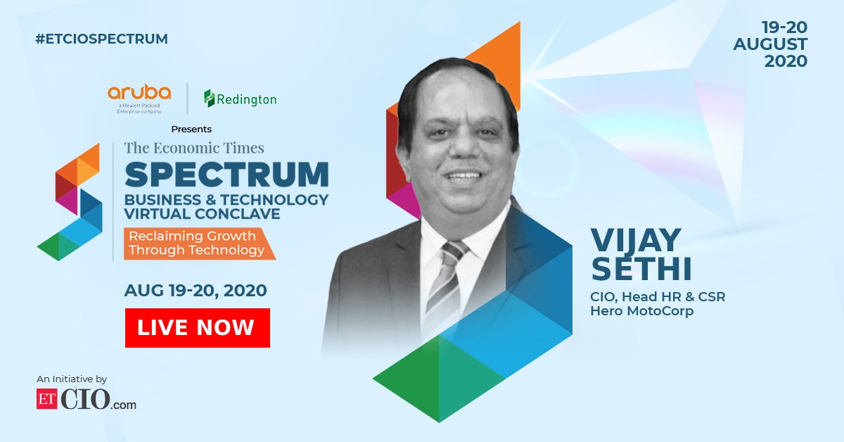 ET CIO (@et_cio) on Twitter photo "We have used Artificial intelligence backed app to maintain social distancing at our manufacturing plants," says Vijay while talking about the role of technology in supporting operational units.
<a href="/vijaysethi11/">Vijay Sethi</a> <a href="/HeroMotoCorp/">Hero MotoCorp</a>
#ETCIOSpectrum
Join Now- bit.ly/ETCIOSpectrum "We have used Artificial intelligence backed app to maintain social distancing at our manufacturing plants," says Vijay while talking about the role of technology in supporting operational units.
<a href="/vijaysethi11/">Vijay Sethi</a> <a href="/HeroMotoCorp/">Hero MotoCorp</a>
#ETCIOSpectrum
Join Now- bit.ly/ETCIOSpectrum