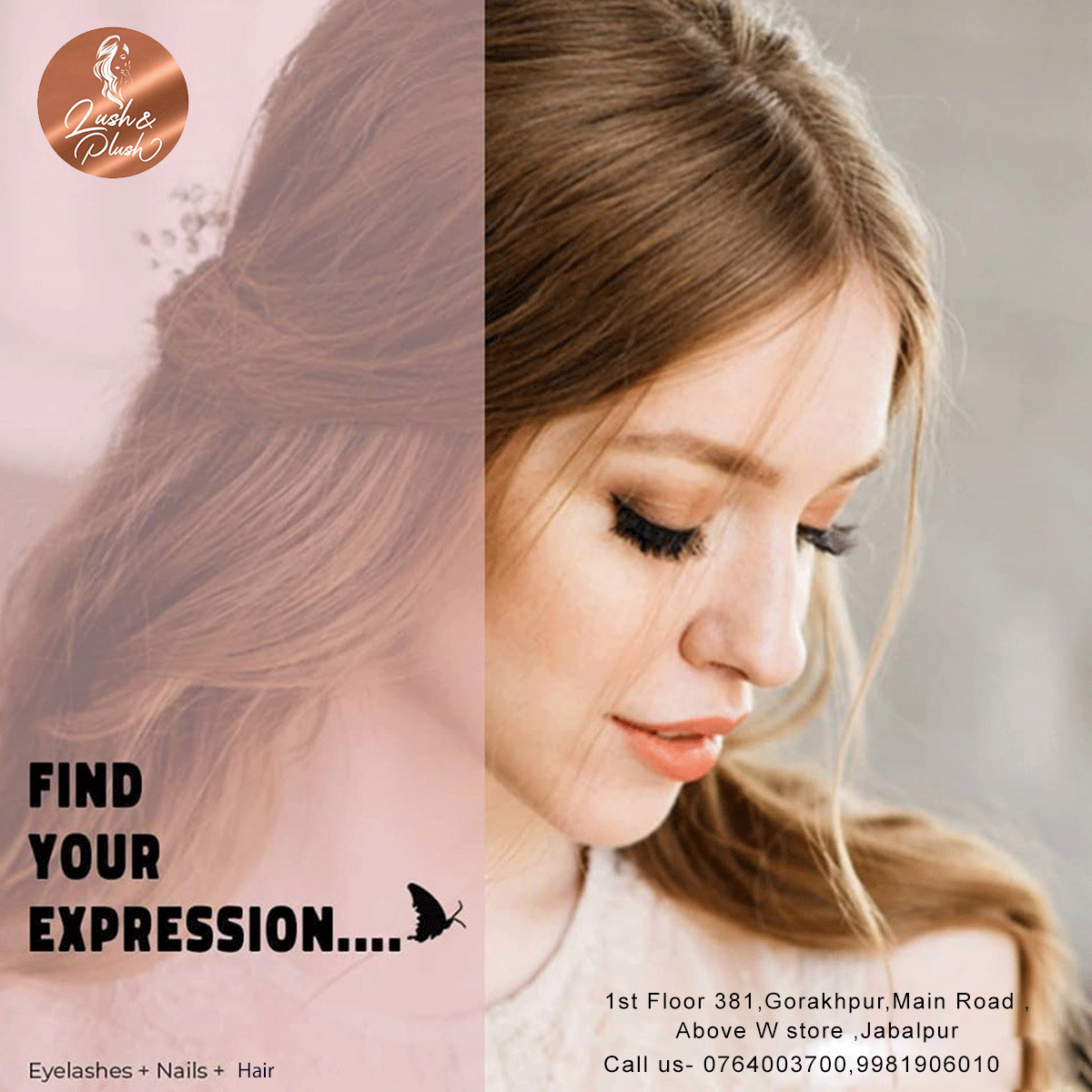 StudioLush's tweet photo. Find your expression with Lash &amp; Plush Studio
Call us- 0764003700,9981906010
#lushplush #hairextension #nailextension
#beautiful #shine #bestnailextensionijabalpur
#awardwinning #hairstyle #instahair #gorgeous
#cliponhairextensions #cliphairextensions #humanhairextension https://t.co/4uDiwve6bT