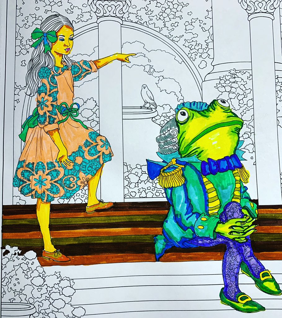 follow the #whiterabbit #cherylcolors #wip #aliceinwonderland #coloringbook
