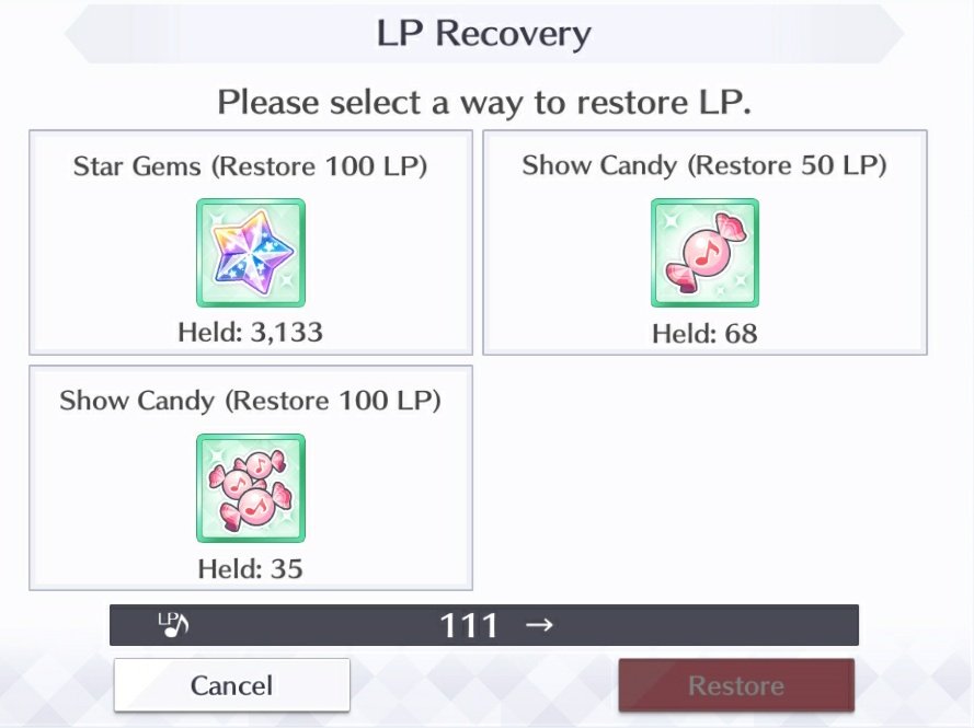 「Resources + Current Level」❥ Rank 28❥ Star Gems (3133)❥ 50% Show Candies (68)❥ 100% Show Candies (35)❥ Show Skip Tickets (2176)