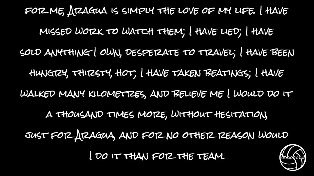 “Since then, I’ve done the impossible in order to get to games. I would literally give my life for the club; I have it tattooed on my skin; I‘ve missed my mother's birthday; the day my grandfather died, and still full of sadness, I went to the stadium to forget everything. (3/9)