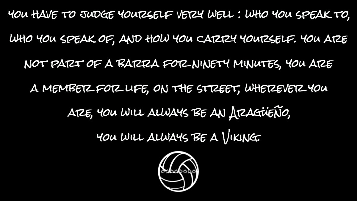 As a member of the Aragua FC barra,  @VikingosPte, José sees it as a permanent responsibility to represent the club and his fellow members positively and with pride. “We are all Vikings, wherever we go, we represent the barra. Be it bad or good, it’s what makes us Vikings.” (8/9)