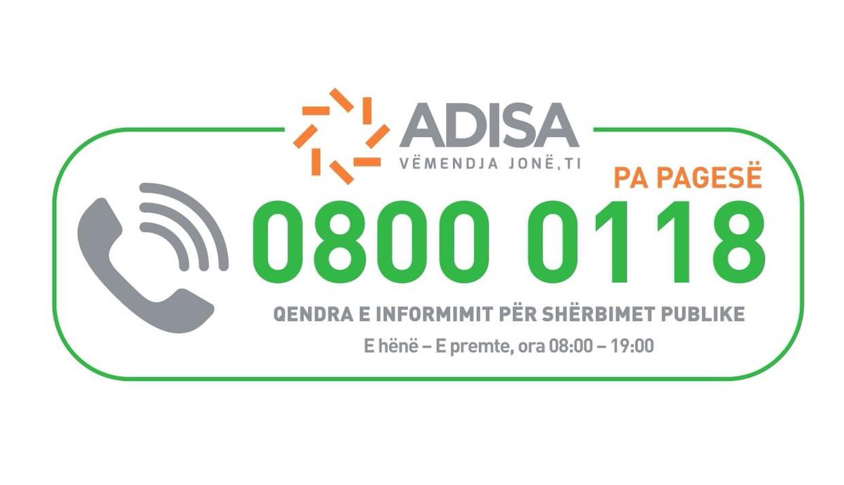 ADISA_Al's tweet image. #ADISA ndodhet vetëm një 📞 larg! 
👉Vetëm gjatë muajit Korrik 2020 në Qendrën e Informimit për Shërbimet Publike ADISA 📞0800 0118 janë regjistruar mbi 1830 telefonata. 
👉Qytetarë të asistuar dhe informuar për të gjitha shërbimet publike që ofrohen nëpërmjet portalit e-albania.