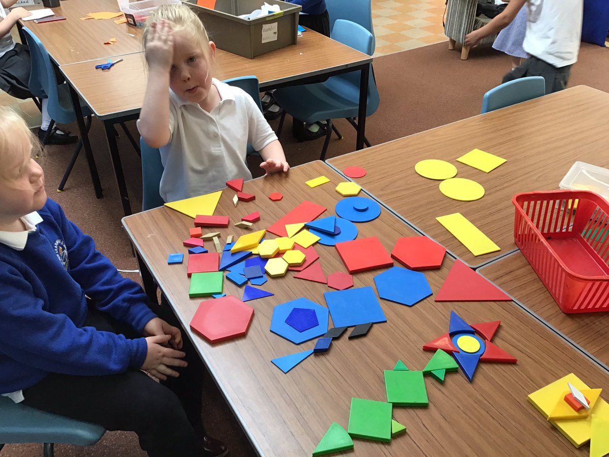 stpetersgala's tweet photo. Some of the P1 girls have been exploring the 2d shapes today. They were making pictures and building towers. #creativity #usingyourimagination https://t.co/fc9uN3dvxr