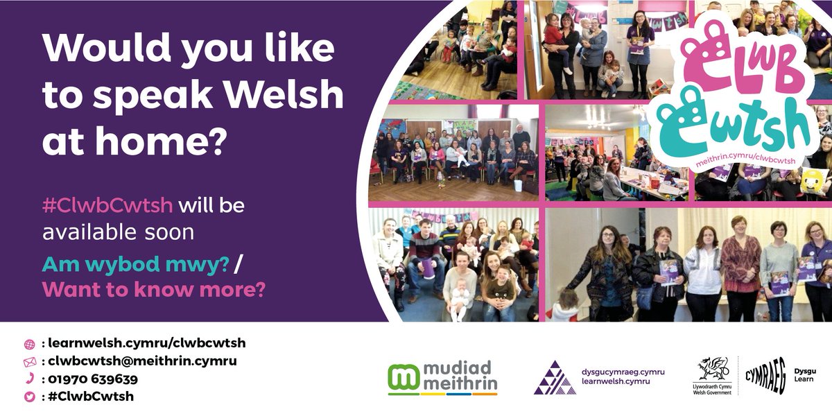 ClwbCwtsh's tweet photo. You can start learning Welsh from the comfort of your home with Clwb Cwtsh! ๐
- Learn #Welsh for free
- Focus on language you use at home
- Learn through song, game playing in 75 minute sessions
@learncymraeg
@awrydysgwyr
@yagym
#meithrinmiliwn #dysgucymraeg #welshforall https://t.co/yXFrRXxu4e