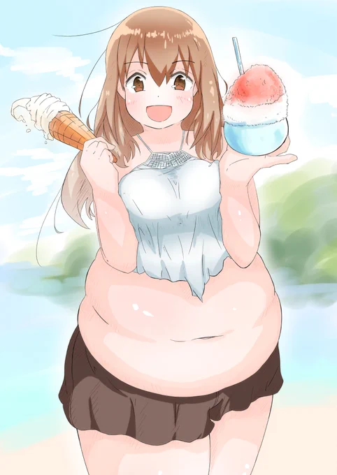 「暑いから…暑いからしょうがないですよ本当…」とかささやきながら小結さんにしこたま冷たいスイーツ食わせつづけたい?????? #アリスギア #アリスギアお絵かき 
