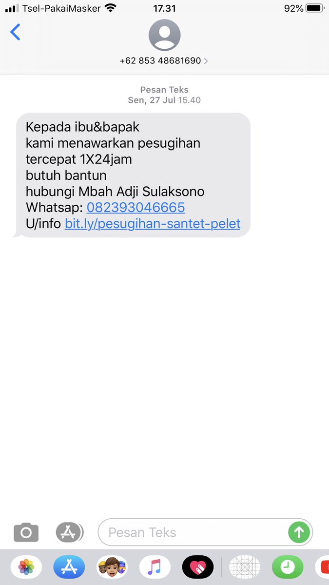 deseriha's tweet photo. Astaga, baru sempet beres2 pesan masuk di hp. Eeh ada pesan yg kyk gini ternyata, Orang cari duit sampe kyk gini amat. Tolong dong pak @kemkominfo sungguh sdh sangat mengganggu pak. https://t.co/7MU4MOV0W4