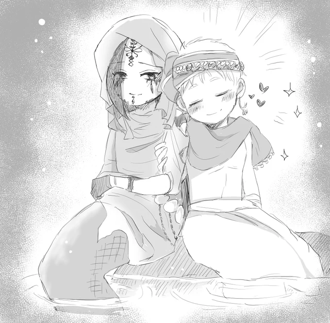 ごうたろさん(@riku_gotaro)の、捏造神話のジャとカ描かせていただきました!
二人とも幸せにね…おいしいお水たくさん飲んでね?✨
※おまけの漫画のジャの裸体は想像です。 