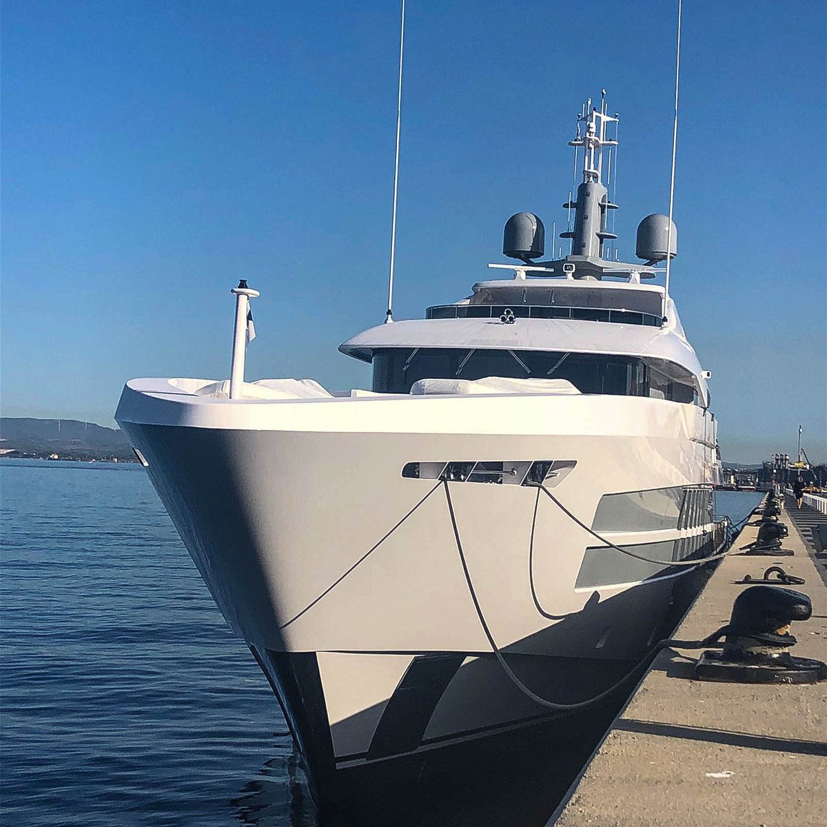 Dutchyachting's tweet photo. #HeesenYachts’ latest delivery, the 55m/ 180’5” #Solemates (#YN19055/ #ProjectCastor) left #Hellevoetsluis for her #maidenvoyage to #Gibraltar and was pictured by Danny at the Peter Isola Promenade today. Photo by @Danny Wheelz on Instagram. https://t.co/P9ILWCxgDj