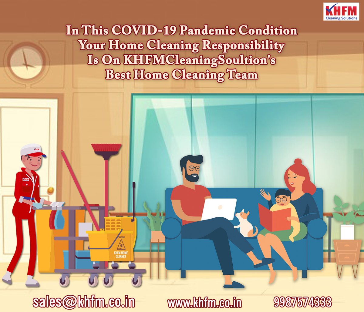 KHFMCleaning's tweet photo. In This #COVID-19Pandemic #Condition Your Home Cleaning Responsibility Is On KHFMCleaningSoultion's Best Home Cleaning Team
So Stay Home,  Be Relax &amp; Call Us Now 9987574333 
Or Book our services on https://t.co/BUWxogkiTR
#StayHome #StaySafe #KHFMCLEANINGSOLUTION
#sanitization https://t.co/WvLNTIBdqR