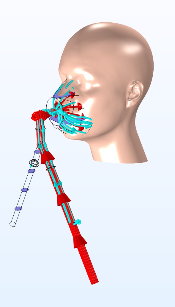 COMSOL_Inc's tweet photo. In these plots, #CFDmodeling is used to:
* Understand the flow of an oxygen-air mixture through an #NIVmask in various percentages
* Simulate different airflow situations
* See the speed range of airflow near the mask
Get the full story: https://t.co/yVVTw5GhTH https://t.co/FQWgBJcG0U