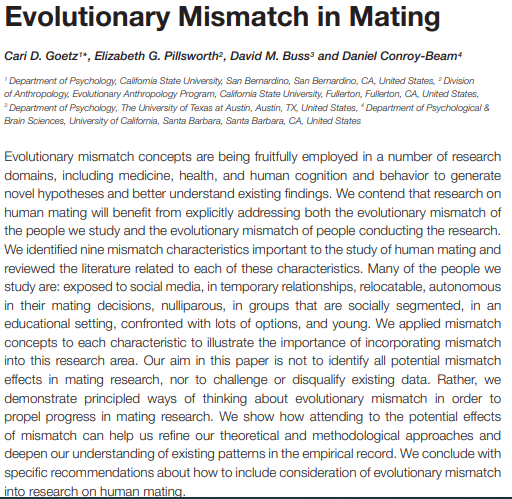Hope you liked the Top 5, though there are even more to consider. This thread was inspired by a new paper about miss-match by Cari Goetz  @pillse  @ProfDavidBuss and  @dconroybeam. You can read it here:  https://www.ncbi.nlm.nih.gov/pmc/articles/PMC6904347/ [15/15]