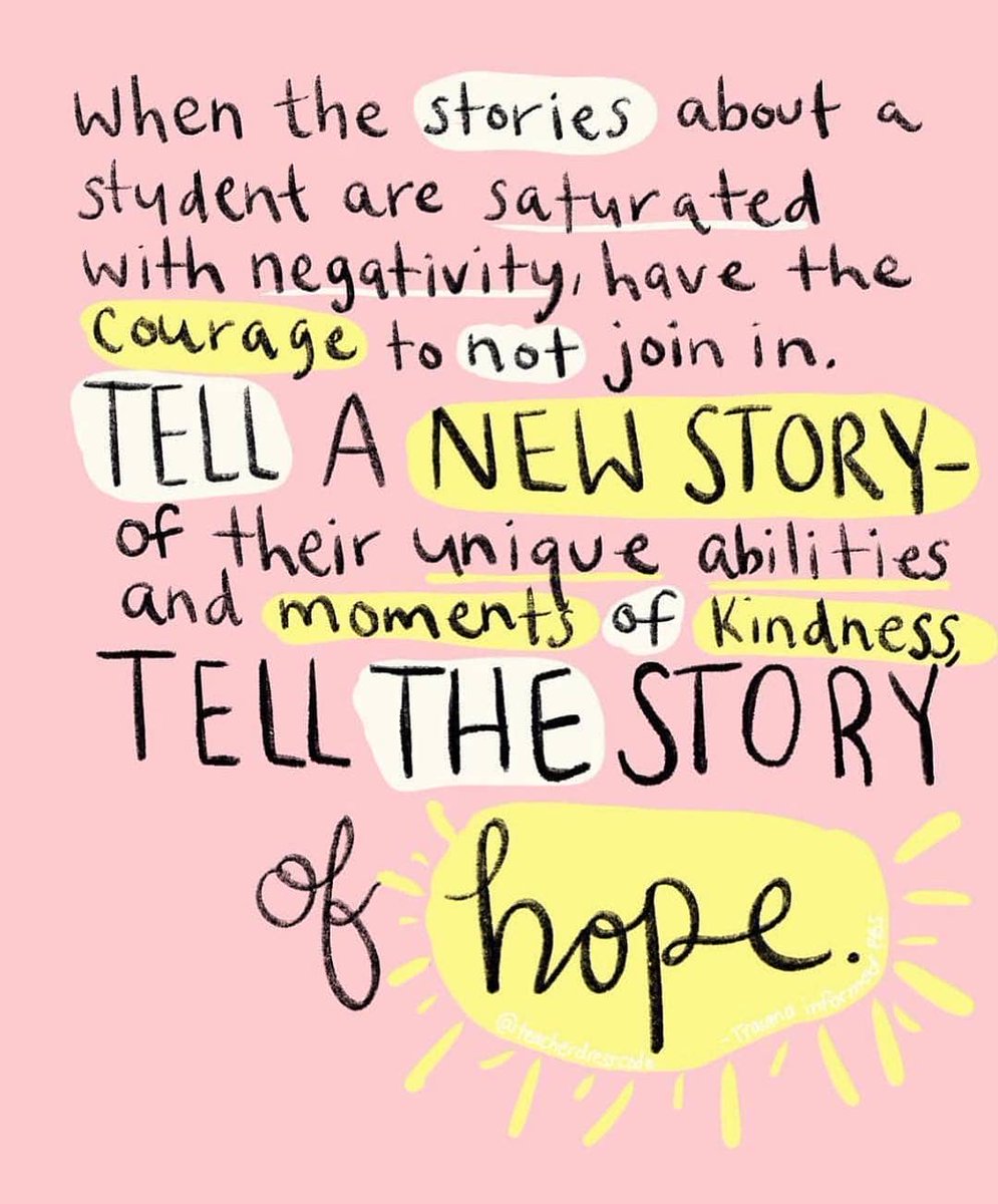 As we begin a new school year, let's tell a story of HOPE. Every day is a chance to start again!