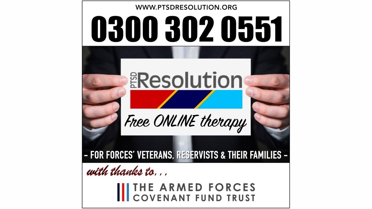 ptsdresolution's tweet photo. Thanks to the @CovenantTrust we can continue providing  therapy to Veterans, Reservists &amp; families. It's FREE &amp; now ONLINE! For therapy in the privacy of your home, call 0300 302 0551. Don’t let Covid-19 stop you seeking the help you need. #CovenantTrust #PTSD #PTSDResolution https://t.co/5EBSuglR4T