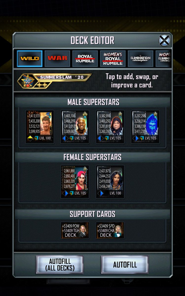 Adam26400009's tweet photo. #WWESuperCard looking for a ss20++ team would like events done fast. If possible message if interested https://t.co/klxO2s8L0p