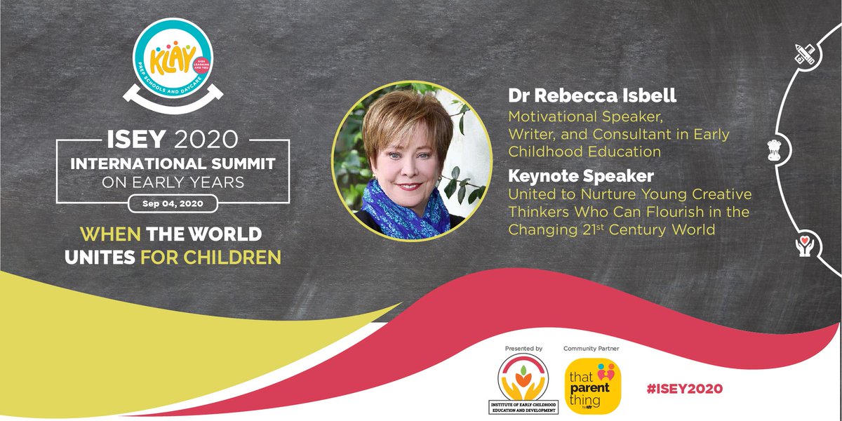 Klaypreschools's tweet photo. We are very excited to have Dr @Rebeccaisbell join us as a Keynote Speaker at ISEY2020.
For those of you who haven’t registered yet, NOW is the time.
https://t.co/MLb0yXvaAy
#ISEY2020 #UniteForChildren https://t.co/cVbYSV5Niu