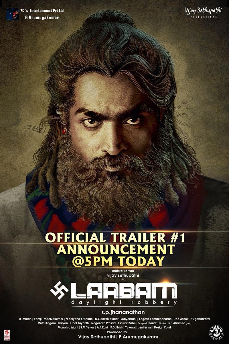 KalaiActor's tweet photo. A Mass trailer on the way #LaabamTrailer announcement coming up @ 5 PM! Stay tuned ❤️

@VijaySethuOffl @shrutihaasan #SPJhananathan @immancomposer @ramji_ragebe1 @7CsPvtPte @Aaru_Dir @vsp_productions  @thilak_ramesh @SaiDhanshika @yogeshdir @netflixindia @LahariMusic @proyuvraaj https://t.co/nXP3gsl1YH