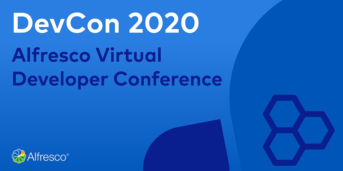 Alfresco's tweet image. REGISTER NOW for this year’s FREE virtual DevCon 2020! Kicking off at 1:00pm London time (8:00am New York) on 15 &amp;amp; 16 September, with keynotes, deep dives and topical sessions: bit.ly/32bLCL4

#ECM @Activiti #Community #opensource #Developer
