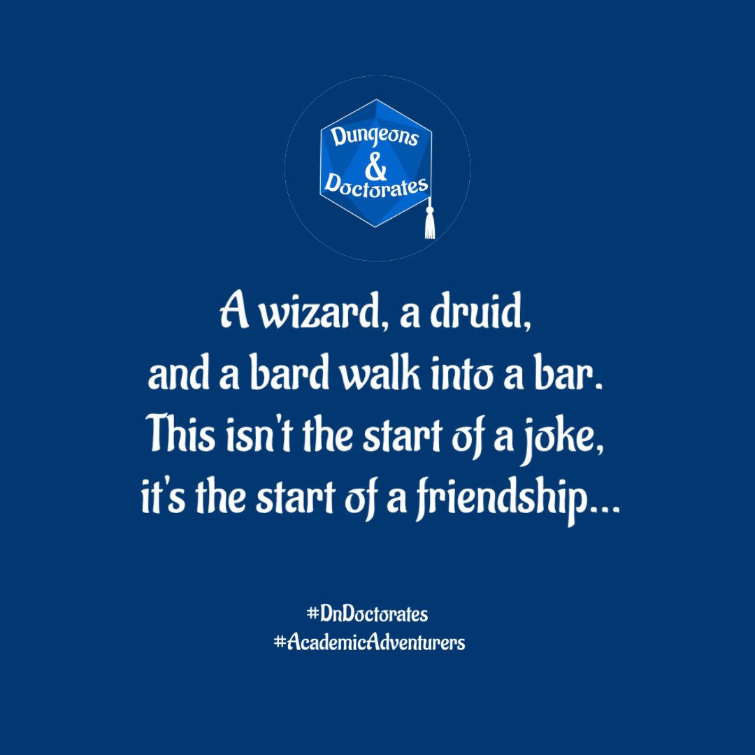 DnDoctorates's tweet photo. The day has finally come! 
4 eps are up &amp; Firamustus University has opened its gates to new students. It's time for all of you to get to know our Academic Adventurers!
#DnDoctorates #NationalScienceWeek #AcademicAdventurers https://t.co/Vi8RdR8XMu