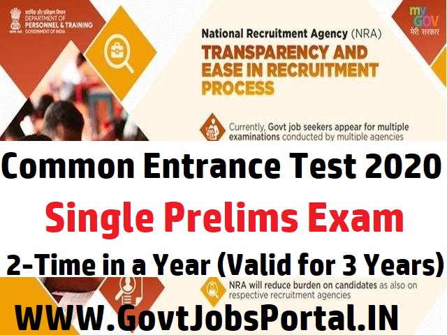 Jobsportalforu's tweet photo. Common Entrance Test (CET-2020)
Single Prelims Exam by Government of India
Score Valid for 3 Years
Click on the link for more information:
https://t.co/Ga1NDjiIj9
#cet2020 #nra #nracet2020 https://t.co/F652ife2Ga