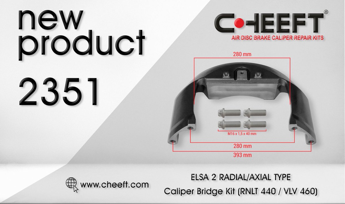 CheeftKit's tweet photo. New Product !

2351 - Caliper Bridge Kit (RNLT 440 / VLV 460)

#caliper #brakecaliper #cheeft #airdiscbrakes #trucks #caliperrepairkits #discbrakes #scania #mercedesbenz #volvotrucks #daftrucks #mantruck #trailer #knorrbremse #meritor #wabco #haldex #saf #ivecotrucks https://t.co/xNZNULsxOx