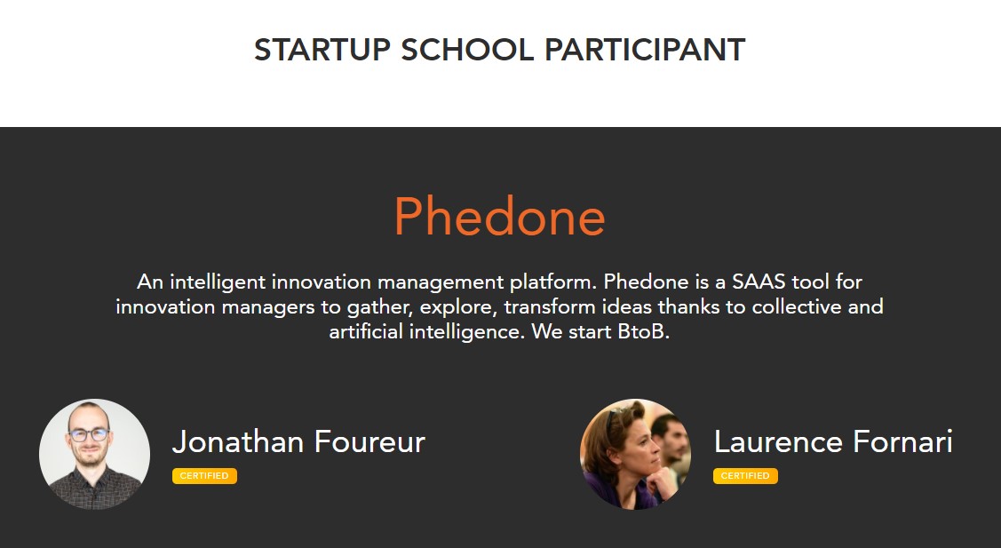 Phedone_'s tweet photo. Phedone is now YC Start-up School certified. 
We are proud of being part of the YC SUS family and ready to go for the September sprint, before the Winter selection. @startupschool https://t.co/6JgIaJDJHm