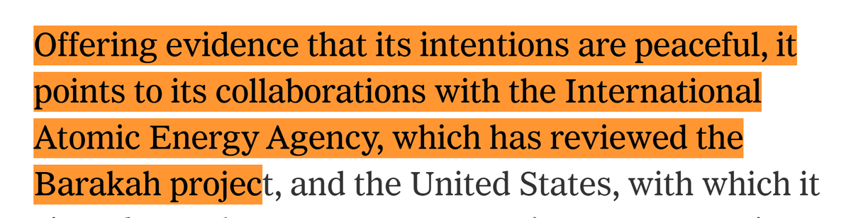 First, as UAE makes a clear move toward fossil free energy I find the overall story of the article problematic.The description of IAEA safeguards is really poor - even misleading - in a state like UAE which even has additional gold standard protocols in place.