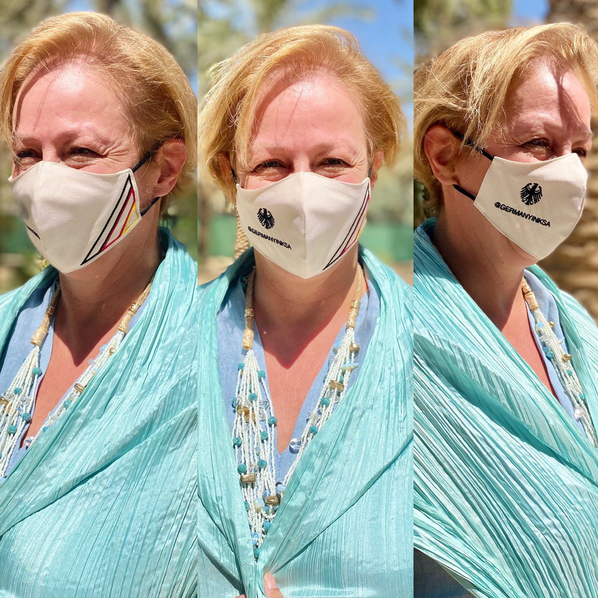 GermanyinKSA's tweet photo. Proudly Made In #KSA🇸🇦
The #German Embassy in #Riyadh would like to distribute a limited number of free masks to the community as we #return_carefully, starting today until next Thursday.
In order to receive one please retweet this, then pick the mask up at the Embassy in Riyadh. https://t.co/ViAQRuv4KP