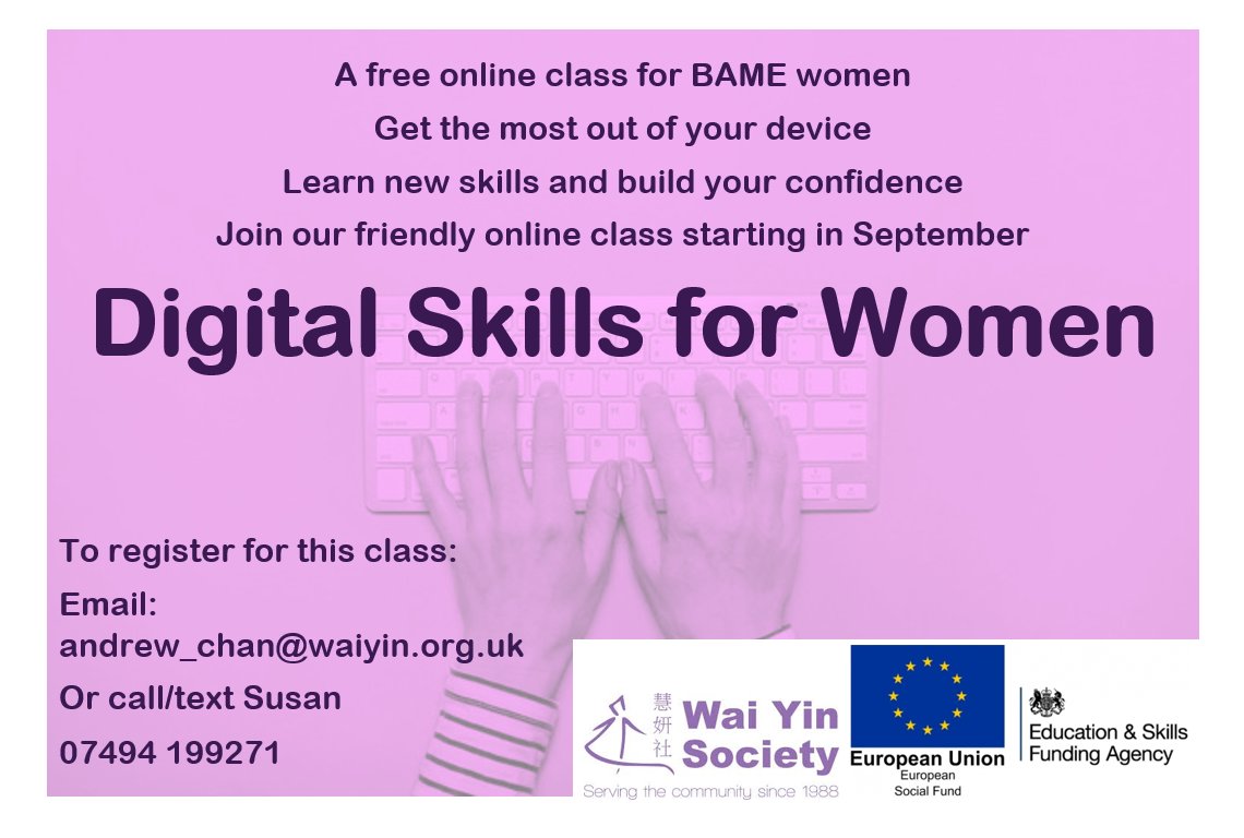 waiyin_wc's tweet photo. Digital skills empower women 💪💪🏻💪🏼💪🏽💪🏾💪🏿Get online with Wai Yin. Join our free friendly class for BAME women #empoweringwomen #Digital #onlinelearning #ThursdayMotivation https://t.co/dxkyN1p5NA