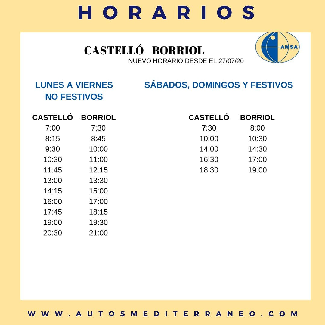 ‼️Recuerda que encontrarás los horarios en 📬autosmediterraneo.com o llamando al ☎️ 964 220054
Autos Mediterráneo
#autobuses #bus #turista #desplazamiento #castellon #comunidadvalenciana #city #tourist #autosmediterraneo #movilidad #transportepúblico #eco #iso14001 #iso13816
