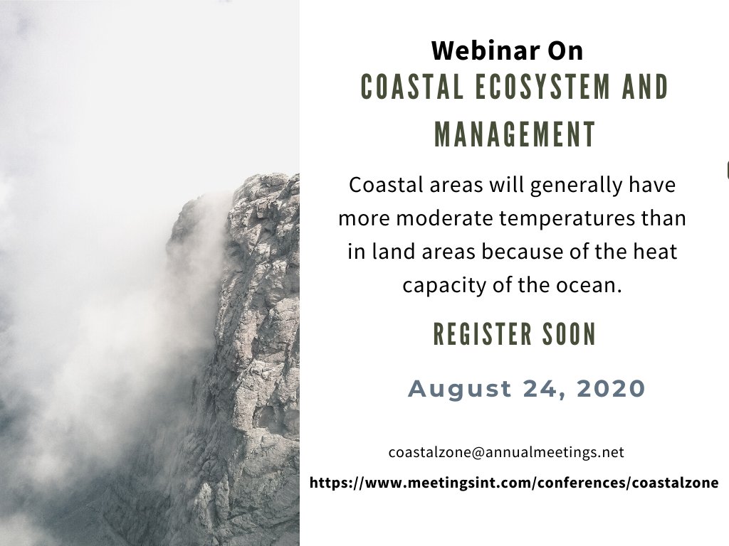 CoastalZone2020's tweet photo. Hurry up to register now and book your slot for #Webinar on #Coastal_Zone_2020 https://t.co/9XEtvkFCWS