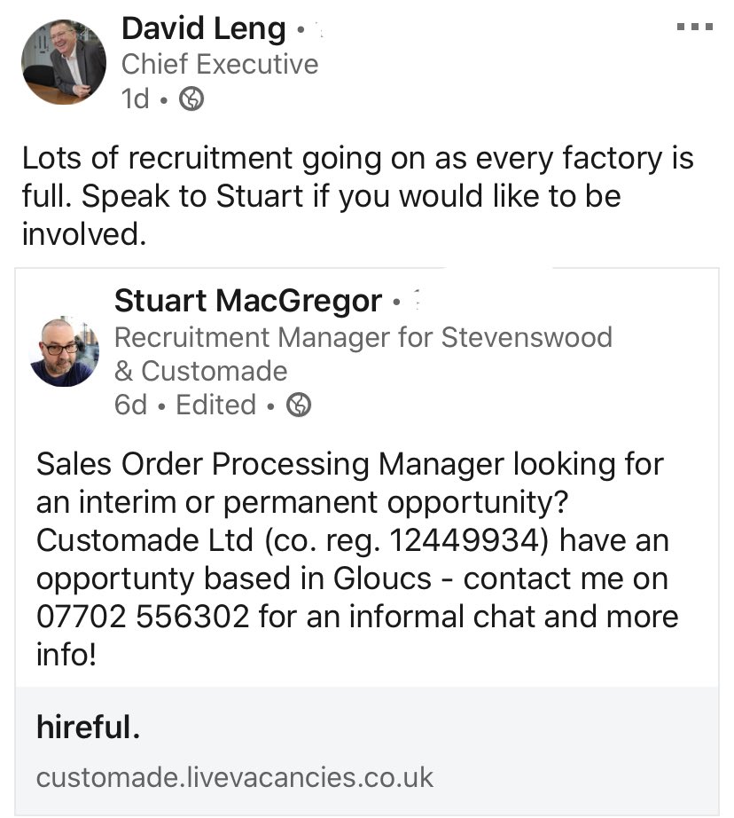 GlazingMatters's tweet photo. Seriously?! So much recruitment yet still so many redundancies even in newco! And speak to people working in said factories, not full at all!! More BS from #belleng #blameleng #customfail https://t.co/hLclSOew7k