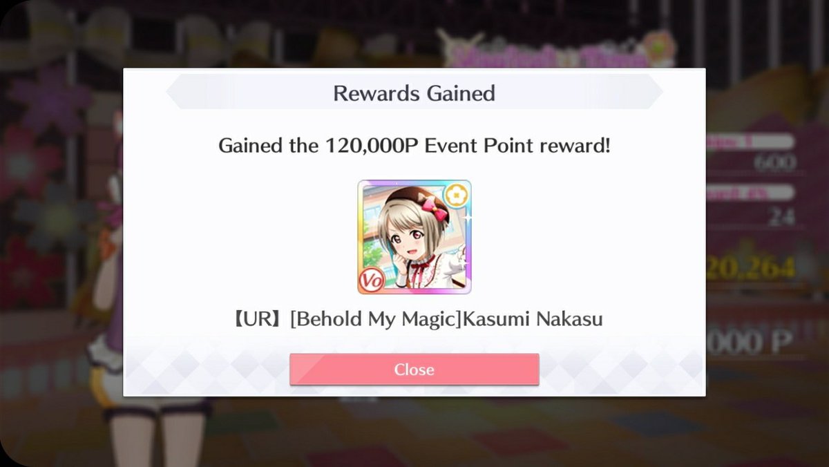 「During Day 1」❥ Kasumi GET! This is also my first Kasumi UR on WW because Kasumi1 is a meanie :'(❥ Made it into T100! I wanna be a bit deeper in, though, so back to using candies!