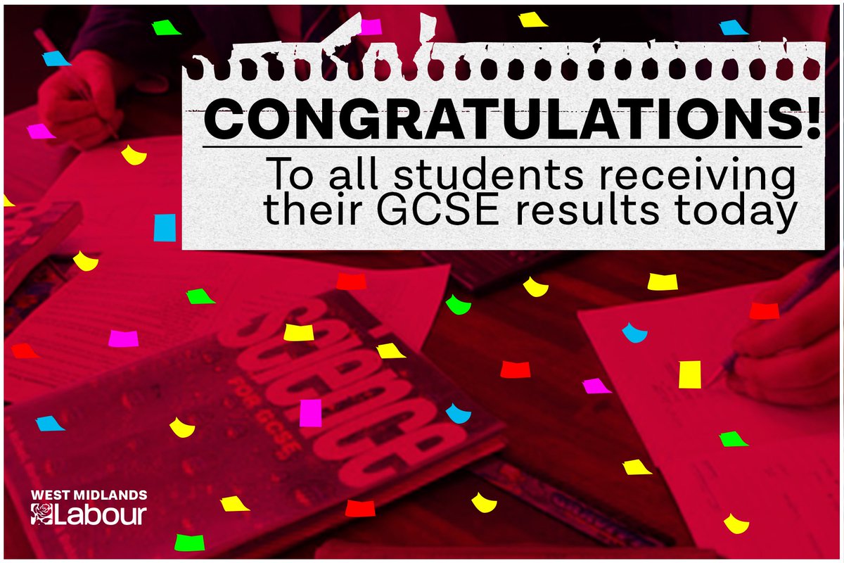 🎉 Congratulations to all students receiving their GCSE results today in the West Midlands. We wish you the best of luck. 

To all BTEC students who are still waiting, we are sorry that the government’s shambolic handling of results has let you down.