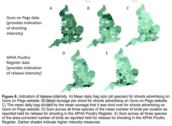 We also made FOI requests on release data from the APHA Poultry Register and extracted data about advertising commercial game shoots. This provided new information about release locations and levels