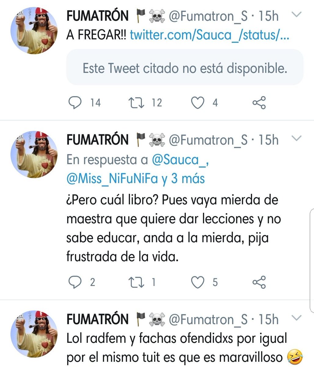 vell237's tweet photo. Siendo feminista me cuidaría de seguir a cierto personaje defensor de toda opresión a la mujer, que va de izquierdas y de víctima de los f4ch4s y se dirige así a las mujeres que le contradicen. https://t.co/cs7oZHdM2Z