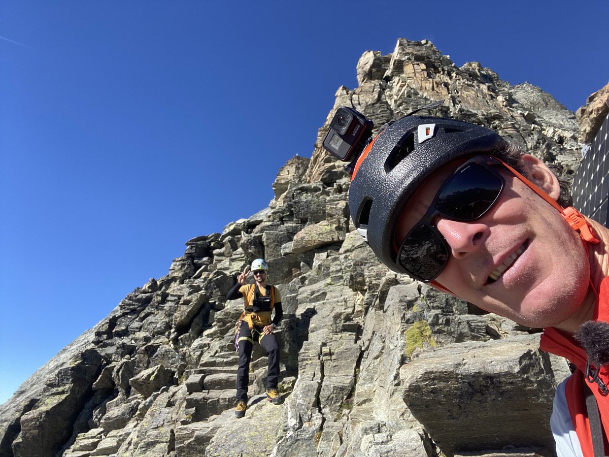jan_beutel's tweet photo. Today filming with ⁦@WolfgangWanner⁩ at the #PermaSense #Matterhorn Rock Laboratory Documenting our Research. ⁦@ETH_en⁩ and soon to be ⁦@uniinnsbruck⁩. #Matterhorn will be going east! https://t.co/CdWwCjpewY