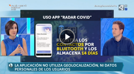 Hiberus's tweet photo. 📺 @mlatorre14, director de Hiberus Digital, estuvo ayer en el plató de @Aragonenabierto de @aragontv explicando todos los detalles de funcionamiento de #RadarCOVID, la aplicación de alerta de contagios.

▶️ ¿Cómo funciona? ¿Cómo utilizan nuestros datos? 
https://t.co/7zcZlUBflq https://t.co/VumE0c5idv