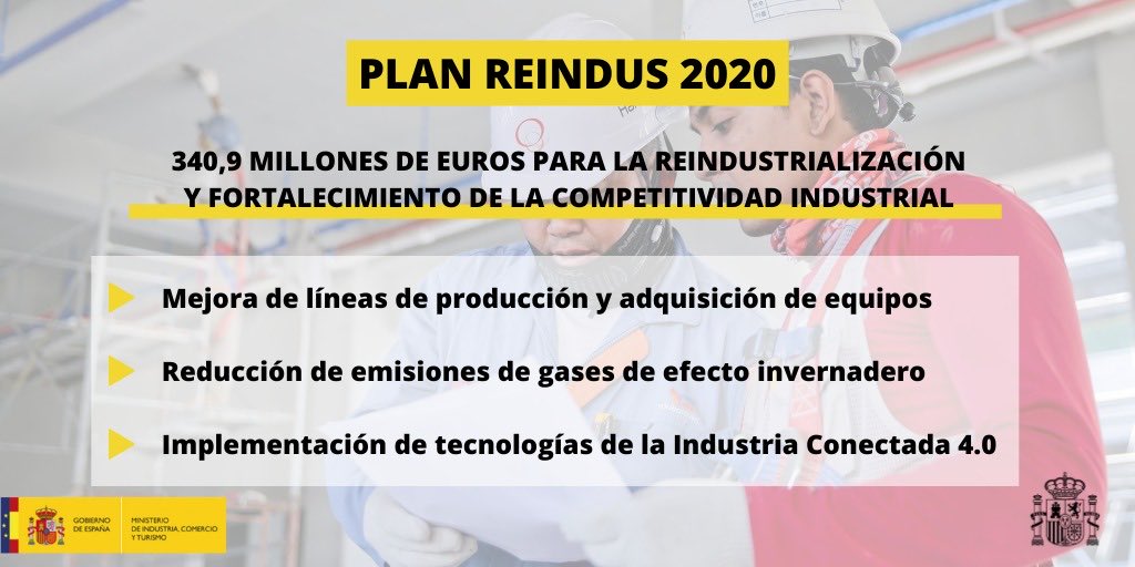 pepeherraez's tweet photo. ❗️Hoy finaliza el plazo para solicitar las ayudas del Plan #Reindus

👩🏻‍🏭El Programa de @mincoturgob para pymes y empresas del sector industrial se dirige este año a entidades afectadas por el #COVID19 y está dotado con 340,9 millones de euros.

Más info⤵️
https://t.co/HyDPdh2OB2… https://t.co/9gN1E5n7UJ