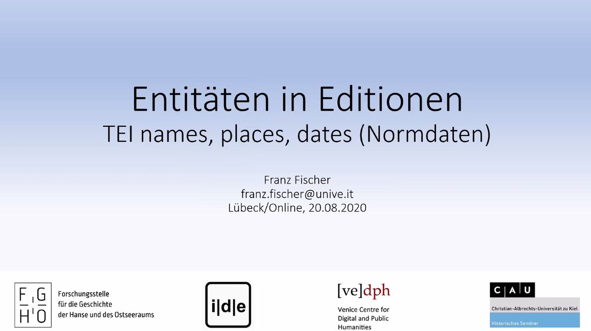 da_vinci1992's tweet photo. Support aus Venedig kommt heute von Franz Fischer @vranzvischer, Venice Centre for Digital and Public Humanities (@venicedph). Auf dem Plan steht das #TEI-Package 'names, dates, places' als #Entitäten in #Editionen. #CodingTheSources https://t.co/BruJLDkzsS