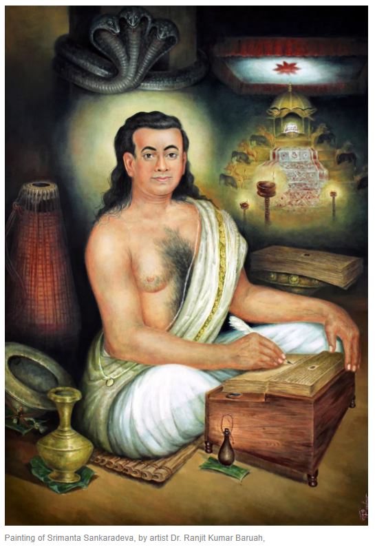Srimanta Sankardev, can be credited with giving shape to the Assamese society as we see today.On his death anniversary today (৩ ভাদ ১৪২৭); here’s a thread on the life and times of the saint, socio-religious reformer & scholar.1/n #SrimantaSankardev  #AssamStories
