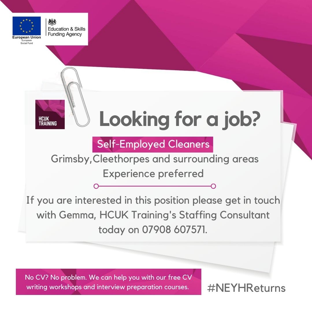 local_training's tweet photo. As well as offering FREE training @hcuk_training works with local companies to find work placements and jobs for learners. Check #HCUKTThursdayJobClub for all our vacancies. Let us help you build on the skills to succeed. @HumberLEP @JCPinHumber #humberjobsfuse #neyhreturns https://t.co/6OnYvxuVCQ